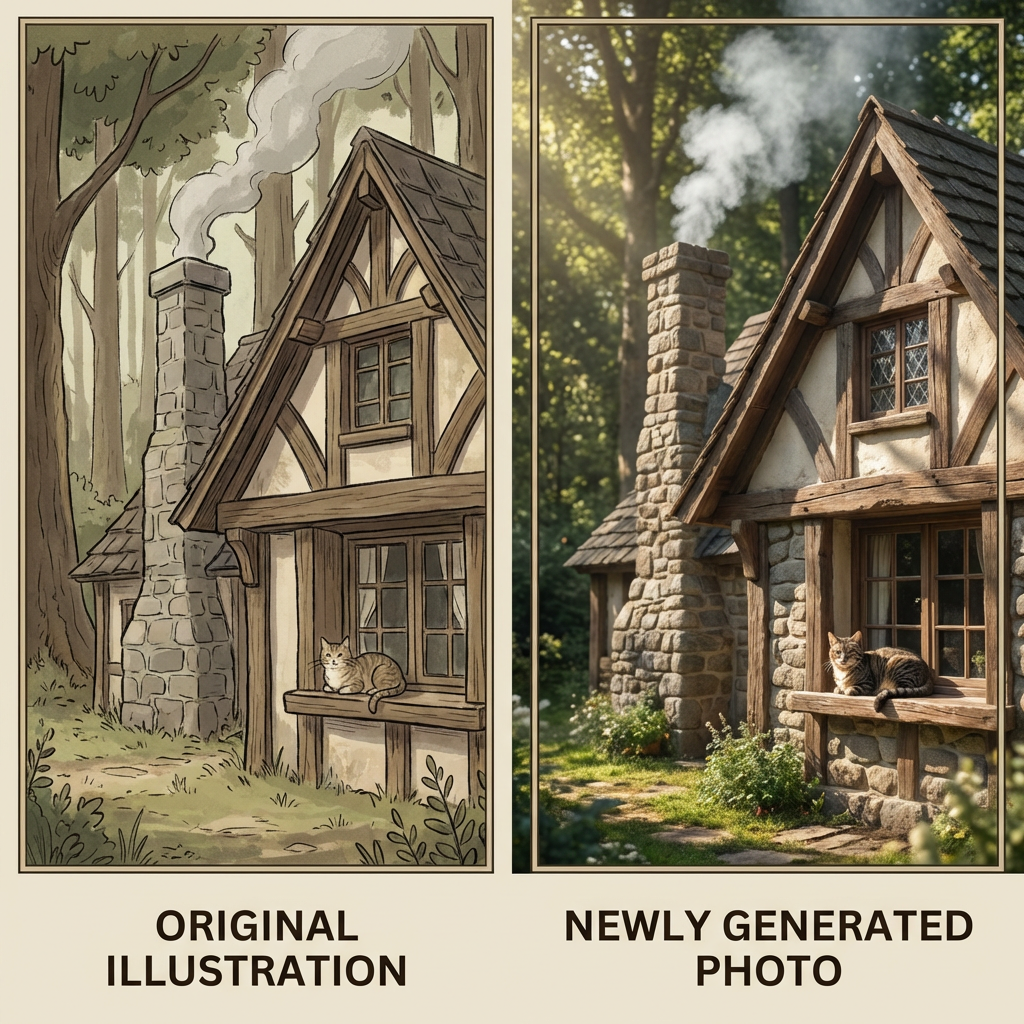 使用 AI 将插画转换为真实肖像照片