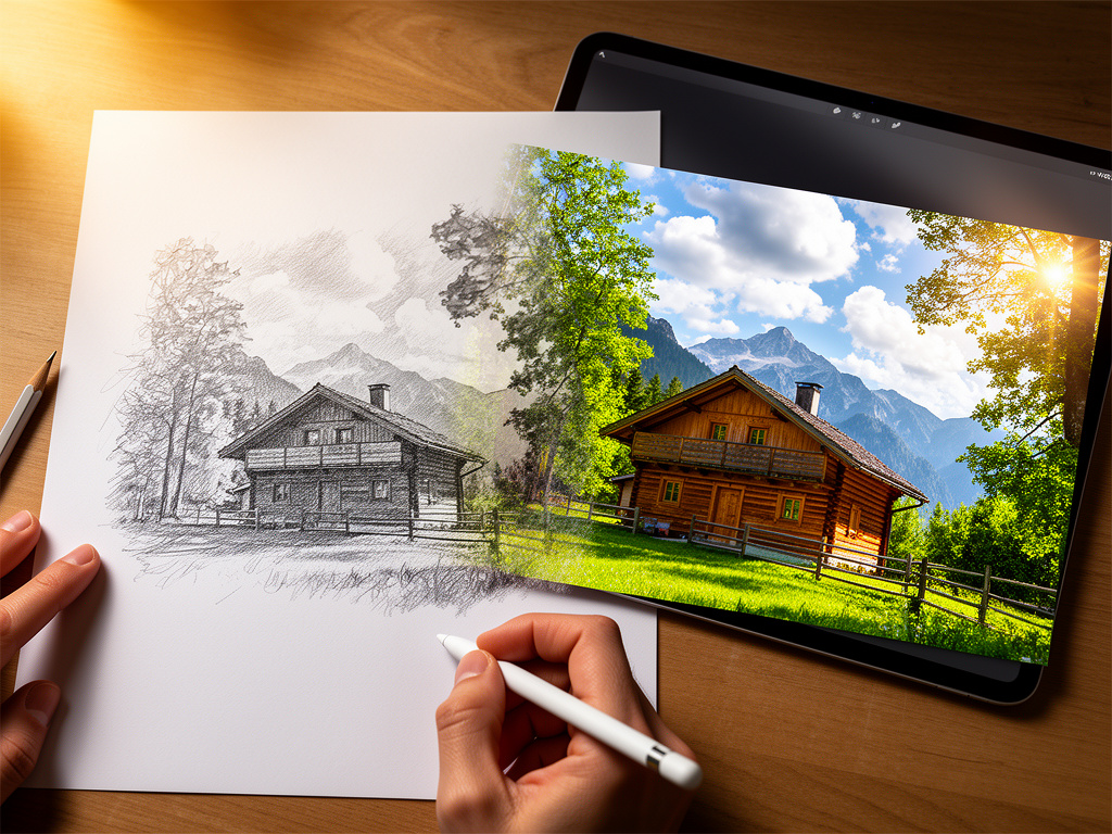 使用图片转照片 AI 将草图转换为真实照片